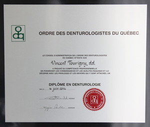 Diplôme Vincent Tourigny, d.d