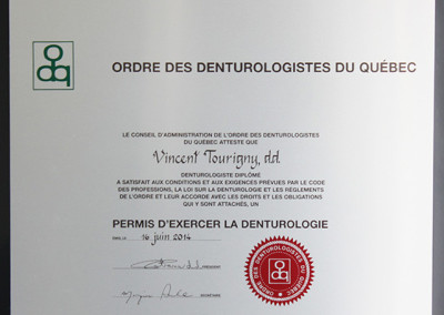 Diplôme Vincent Tourigny, d.d